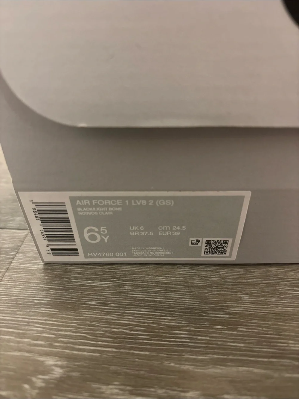 Nike | Air Force 1 Black And Bone Low-Top Sneakers Size 6.5Y